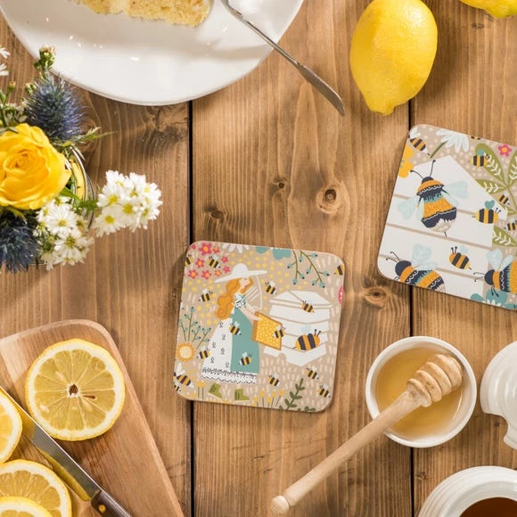 Brand new ๐งจ Set of 4 Ulster Weavers Bee Keeper Coasters ๐ - Image 2